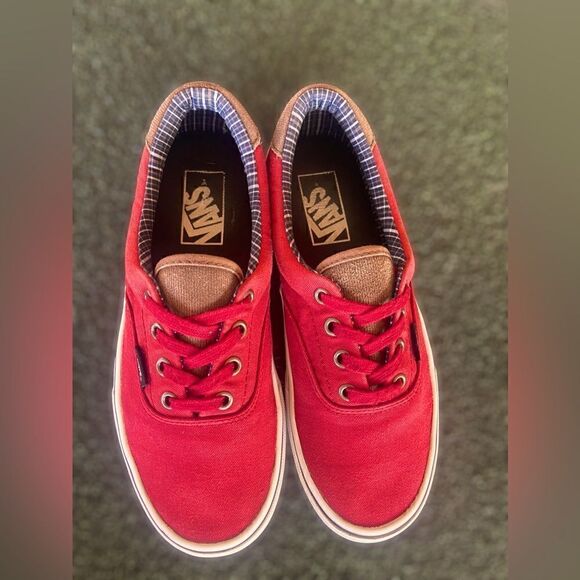Vans ERA 59 (Cord&Plaid) Red Dahlia Skate Shoes - Picture 3 of 14